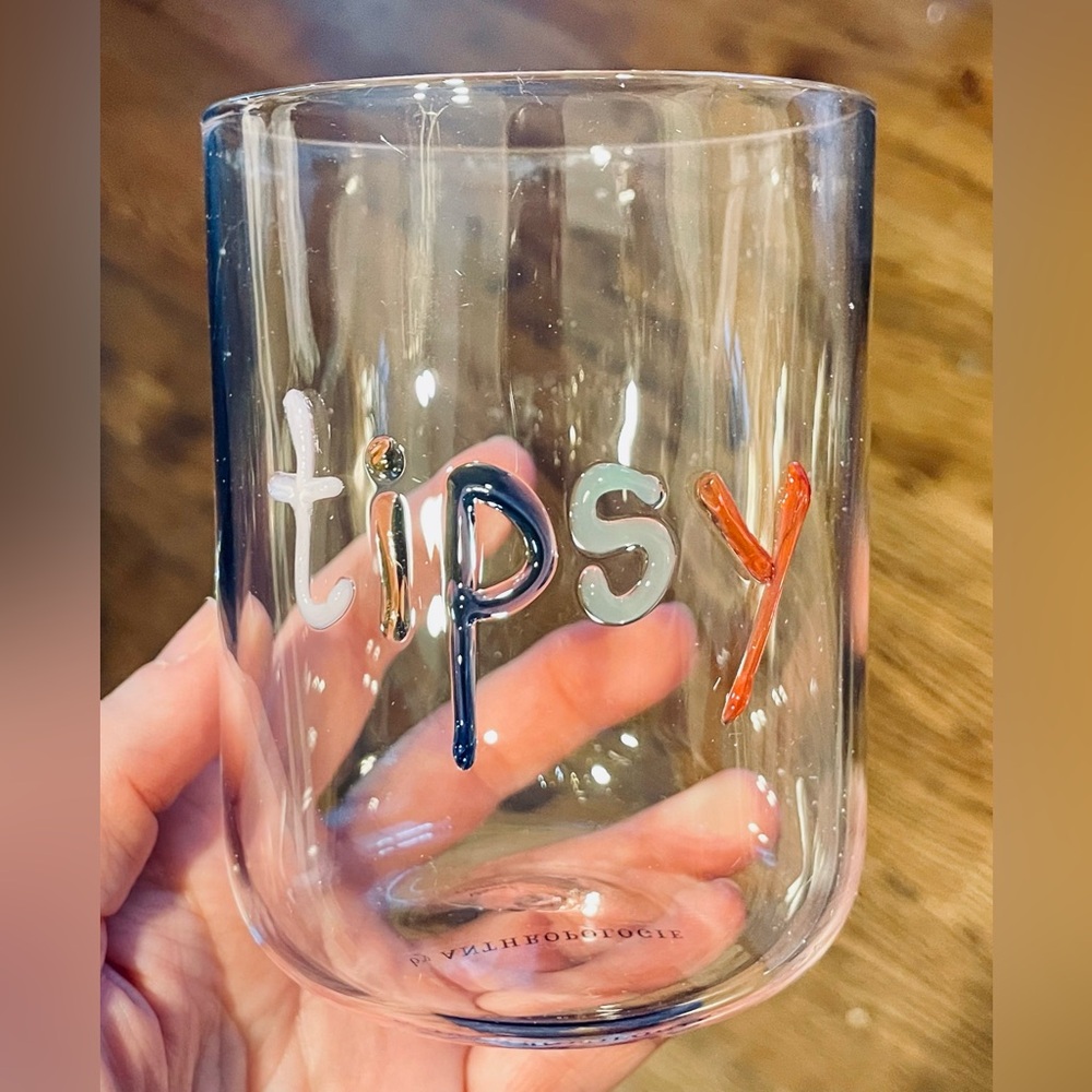 Anthropologie The Love Notes Icon Juice Glass TIPSY